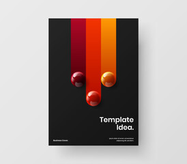 Wall Mural - original 3d spheres annual report template. colorful book cover a4 vector design illustration.