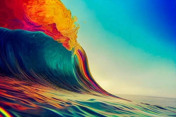 Colorful Art Wave, Generative AI Art Illustration