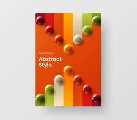 Wall Mural - original corporate identity a4 design vector layout. colorful realistic balls flyer illustration.