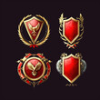 Luxury frames for game ranking badges. Isolated on a black background. Vector illustration