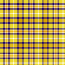 Yellow Plaid Seamless Vector Pattern With Twill Weave