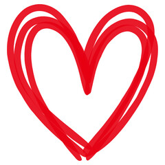 Wall Mural - Hand drawn red heart icon