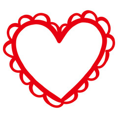 Wall Mural - Hand drawn red heart icon