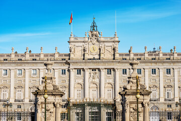 Sticker - Main facade of the Madrid Royal Palace in Baroque style, in the past used as the residence of the King of Spain, Plaza de la Armeria, Community of Madrid, Spain, southern Europe.