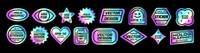 Holographic Stickers. Hologram Labels Set. Vector Patch Collection.