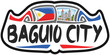 Baguio City Philippines Flag Travel Souvenir Sticker Skyline Landmark Logo Badge Stamp Seal Emblem