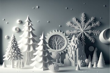 Wall Mural - Digital illustration about Christmas imagery.