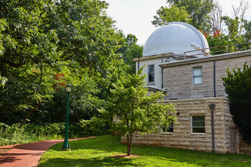 Wall Mural - Campus Observatory building in forest of Indiana University