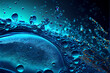 © FrankBoston - Refreshing blue liquid background with droplets and glitter