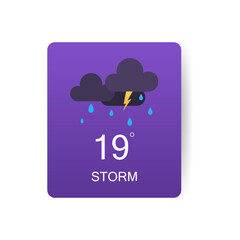 Wall Mural - storm weather. card for a weather widget. designed in vector isolated on white background. vector il