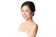 © kitthanes  - Beautiful young asian woman with clean fresh skin on white background, Face care, Facial treatment, Cosmetology, beauty and spa, Asian women portrait.