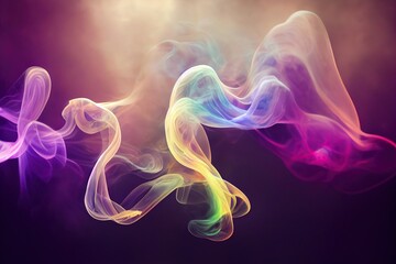 Sticker - Abstract Background with Soft Rainbow Colored Smoke (Generative AI)