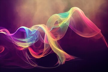 Poster - Abstract Background with Soft Rainbow Colored Smoke (Generative AI)