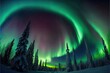 © Kyri - aurora borealis in the forest