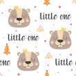 cartoon cute beaver seamless pattern vector illustration