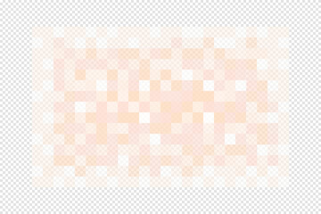 Beige pixel texture. Censor blur effect on transparent background. Skin toned mosaic pattern hiding face, naked body, text or another unwanted, prohibited or privacy content