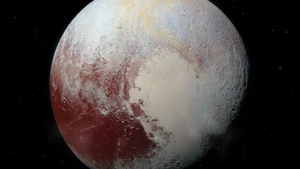 Wall Mural - animation zooming in pluto. elements of this image furnished by nasa.