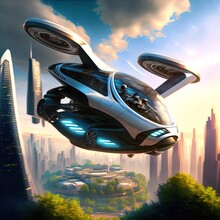 Flying Car Of The Future. Autonomously Piloted Robo-taxi.