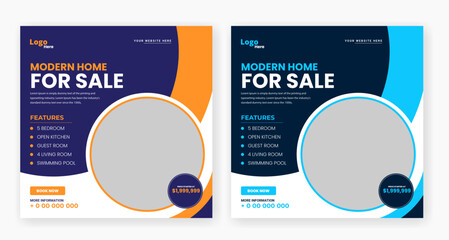 real estate home sale marketing social media banner post template
