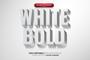 White Bold 3D editable text effect