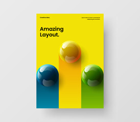 Wall Mural - fresh realistic balls annual report layout. modern company cover a4 vector design concept.