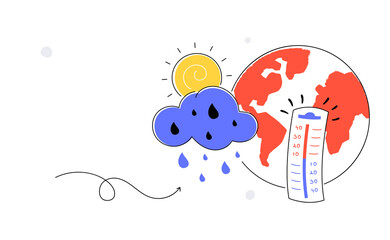 Climate change - colorful flat design style illustration