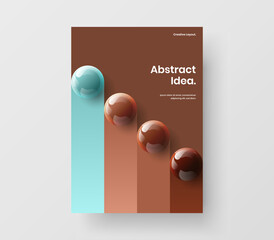 Wall Mural - creative poster design vector concept. original 3d balls company brochure layout.