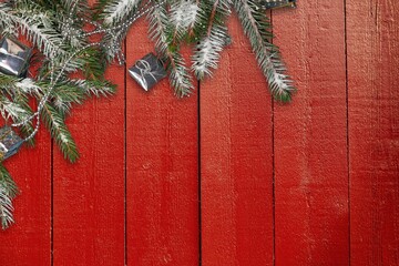 Canvas Print - Christmas beautiful holiday decorations on desk