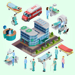 isometric set hospital