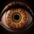 Iris Auge 3D in bunten Farben Nahaufnahme, Ai generativ