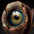 Iris Auge Nahaufnahme in tollen Farben, ai generativ