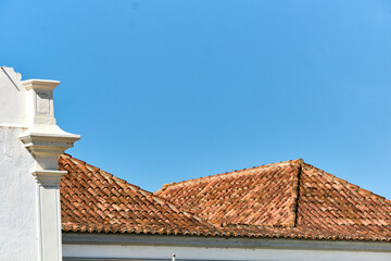 Wall Mural - traditional roof on an old house in Olhao, Algarve, Portugal