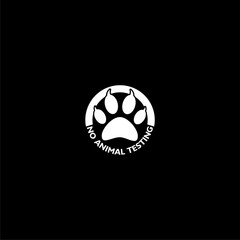 Sticker - No animal testing icon isolated on dark background