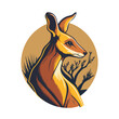 kangaroo wallaby australian animal wild character logo vector illustration
