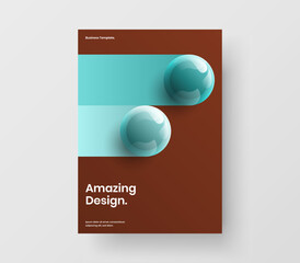 Wall Mural - original booklet vector design template. isolated realistic balls leaflet layout.