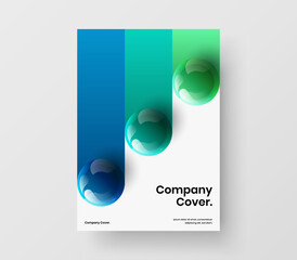 Wall Mural - minimalistic 3d balls presentation illustration. vivid postcard a4 vector design concept.