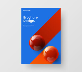 Wall Mural - simple pamphlet a4 design vector concept. modern realistic balls corporate cover illustration.