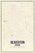 © Rezona - Retro US city map of Beaverton, Oregon. Vintage street map.