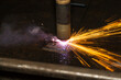 © Designpics - Sparks fly from a plasma cutter in a fabrication plant; Innisfail, Alberta, Canada