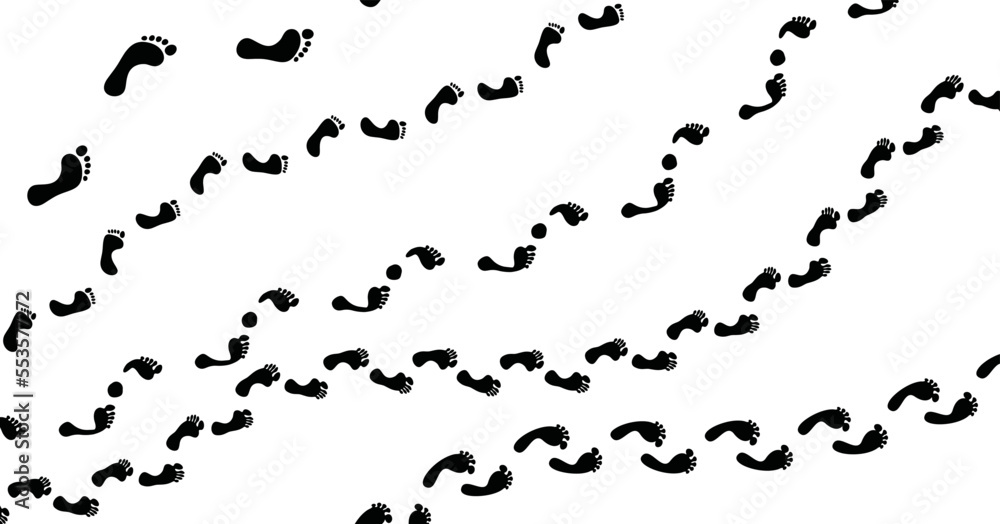 Bare Foot Footprints, Footprint Sign Path, Human Step Icons Road, Sole ...