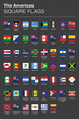 Square flags of North and South America | Icon vector set | includes all country flags and a selection of regional/cultural flags