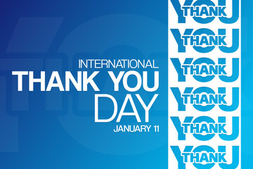 International Thank You Day. January 11. Vector illustration. Holiday poster.