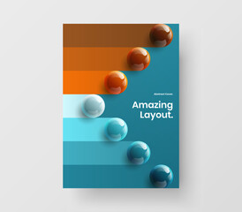 Wall Mural - unique flyer design vector concept. vivid realistic spheres leaflet illustration.