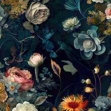 Organic Floral Background Illustration Texture (Generative AI)