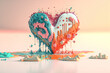 Valentinstag Liebestag Liebe Herz und Blumen Romantik für Verliebte Verlobte und Verheiratete und andere Paare und Freunde Erstellt durch Generative AI Digital Art Illustration Bachdrop Hintergrund