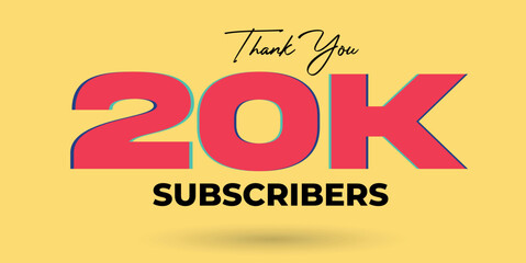 20K subscribers celebration greeting banner