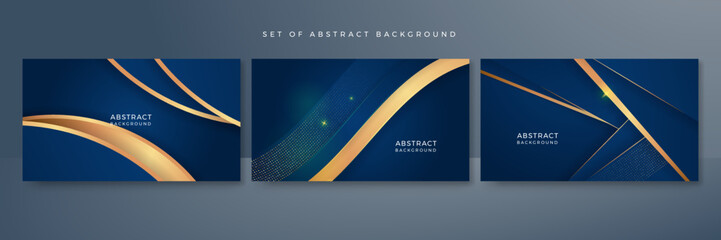 Luxury blue and gold abstract background