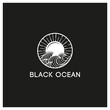 Black Ocean logo inspiration, sea, wave, moon
