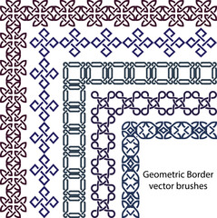 Seamless border Celtic and geometric vector pattern brush