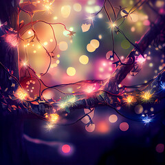 Sticker - fairy lights background creating a magical atmosphere